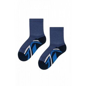 Steven Sportowe art.014 chlapecké ponožky, 26-28, Bílá-Modrá