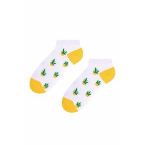 Steven art.042 Dámské kotníkové ponožky, se vzorem, 35-37, žlutá-zelená