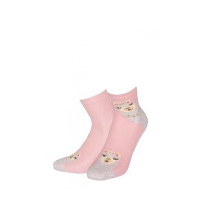 Wola W44.01P 11-15 lat Dívčí ponožky s vzorem, 36-38, pink