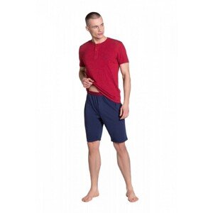 Henderson Dune 38879-33X červeno-tmavě modré Pánské pyžamo, L, Červeně-Modrá