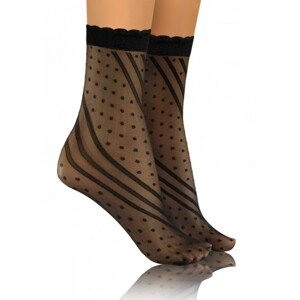 Sesto Senso Fashion vzor 03 pikot Dámské ponožky, UNI, černá