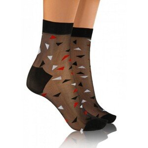 Sesto Senso Fashion Nylon trojúhelníky černé/černé Dámské ponožky, UNI, Více barevná
