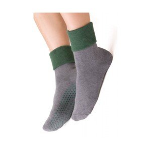 Steven abs 126 šedo-zelené froté Dámské ponožky, 38/40, šedá