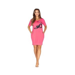 Regina 107 Noční košilka plus size, XXL, růžová