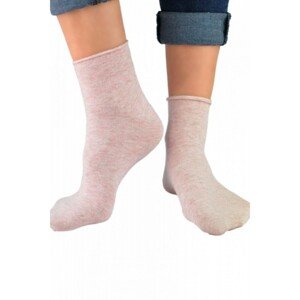 Noviti SB022 Lurex netlakové Dámské ponožky, 35-38, růžová pudrový