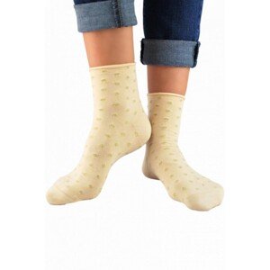 Noviti SB024 puntíky Lurex Dámské ponožky, 39-42, bílá