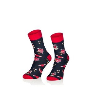 Intenso 0549 Follow Your Passion Valentýnské pánské ponožky, 44-46, červená-černá