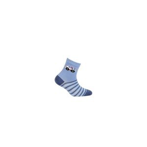 Wola W24.P01 2-6 lat chlapecké ponožky, s vzorem, 21-23, černá