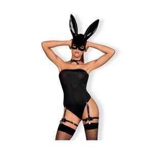 Obsessive Bunny costume Erotický kostým 5-dílný, L/XL, černá