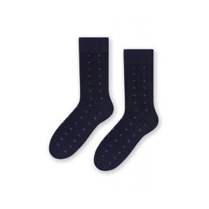 Steven 056 222 vzor tmavě modré Pánské oblekové ponožky, 45/47, modrá