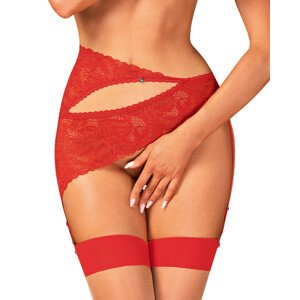 Elegantní podvazkový pás Atenica garter belt - Obsessive XS/S Červená