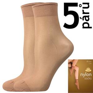 Punčochové ponožky NYLON SOCKS 20 DEN / 5 párů beige uni