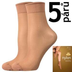 Punčochové ponožky NYLON SOCKS 20 DEN / 5 párů golden uni
