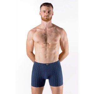 Pánské boxerky s delší nohavičkou Gina - GINDCMDBM/lékořice/modrá / L/XL GIN6C016