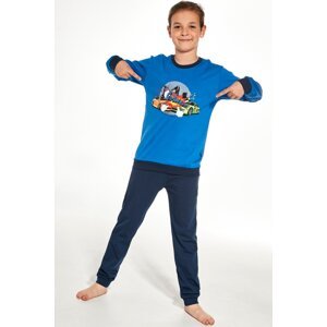 Chlapecké pyžamo Cornette Crash - bavlna Světlemodrá-tmavěmodrá 158-164