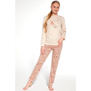Dívčí pyžamo Cornette Evening - bavlna Světle béžová 134-140