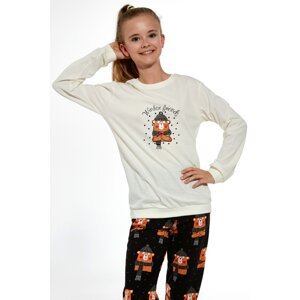 Dívčí pyžamo Cornette 160 Winter Bear Ecru 122-128