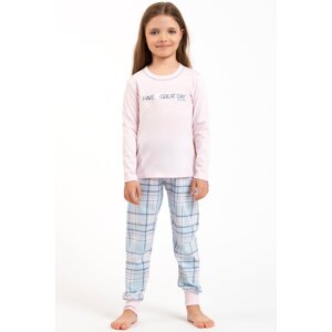 Dívčí pyžamo Italian Fashion Glamour - bavlna Světle růžová-modrá 8 let