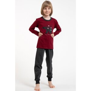 Chlapecké pyžamo Italian Fashion Morten - dlouhé bavlněné Bordó 8 let