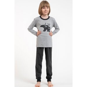 Chlapecké pyžamo Italian Fashion Morten - dlouhé bavlněné Šedo-tmavěšedá 10 let