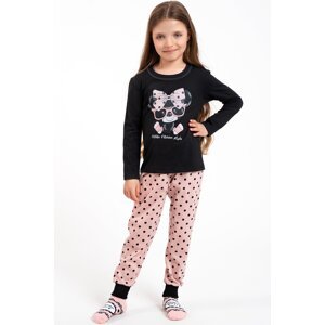 Dívčí pyžamo Italian Fashion Bonilla - bavlna Černo-starorůžová 2 roky
