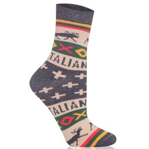 Pánské ponožky Italian Fashion S161D Asama Tmavě šedá-zelená 44-47