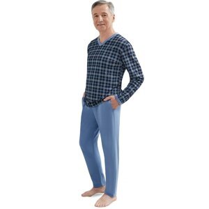 Pánské pyžamo Martel 402 Roman II - bavlna Tmavěmodrá-modrá XL