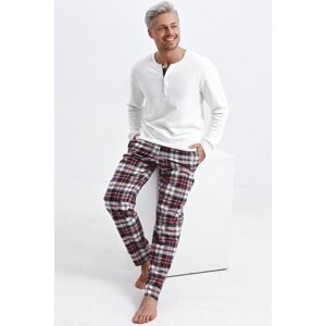 Pánské pyžamo Sensis Paul - speciální bavlna Ecru XL