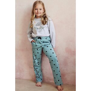 Dívčí pyžamo Taro Nina - bavlna Šedo-mátová 104