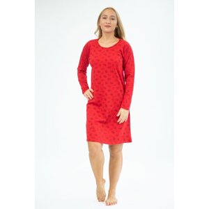 Noční košilka Gina 19133P - bavlna Červená 2XL(44)